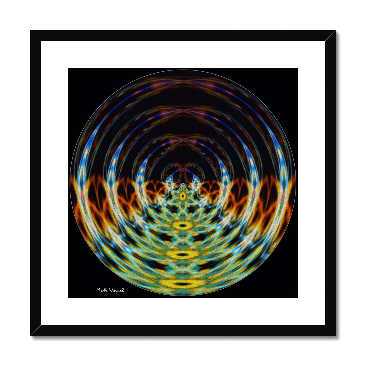 Crystal Ball - Framed & Mounted Print - with black -, wooden frame.