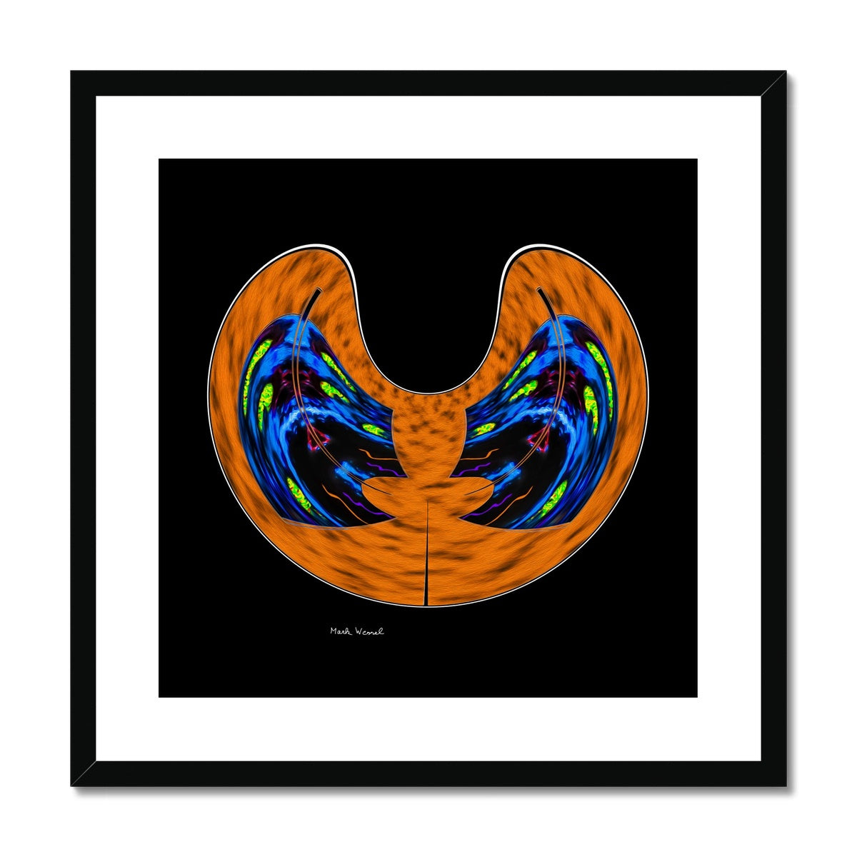 Fireproof - Framed & Mounted Print - with black -, wooden frame.