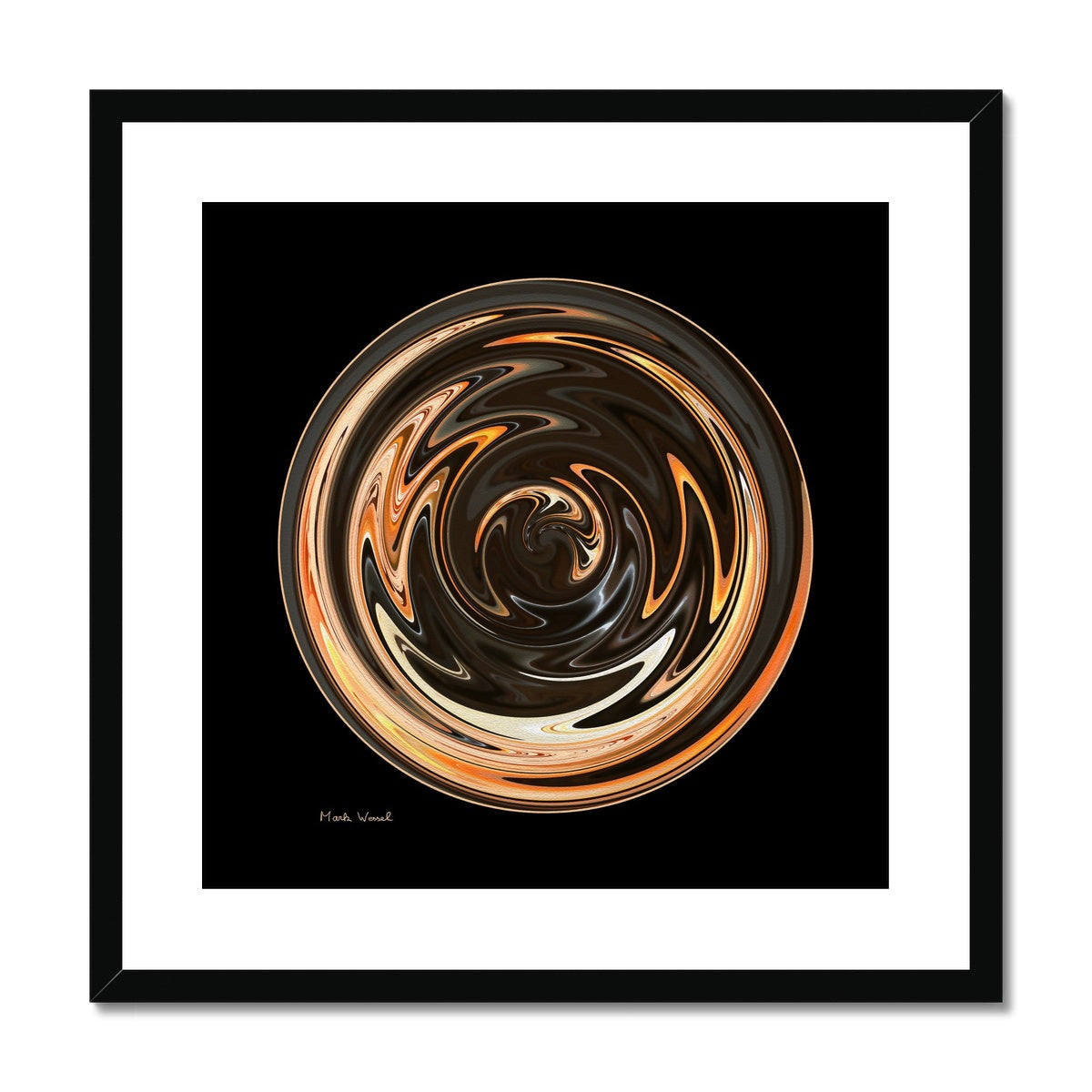 Core - Framed & Mounted Print - with a black frame.