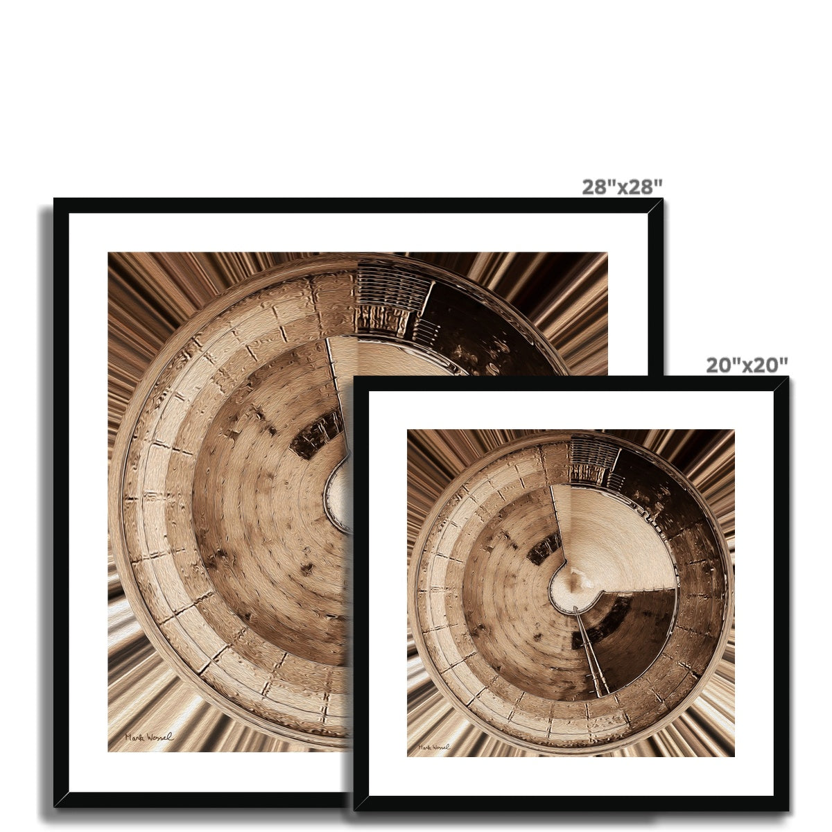 Tank - Framed & Mounted Print - showing available sizes.