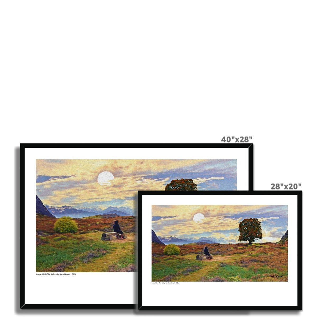 The Valley - Framed Print - showing available sizes.