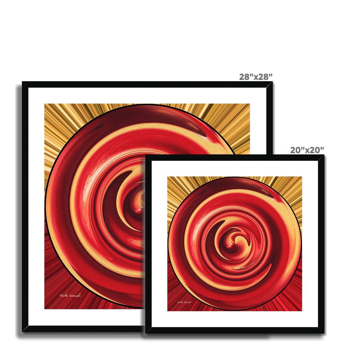 Passion - Framed & Mounted Print - showing available sizes.