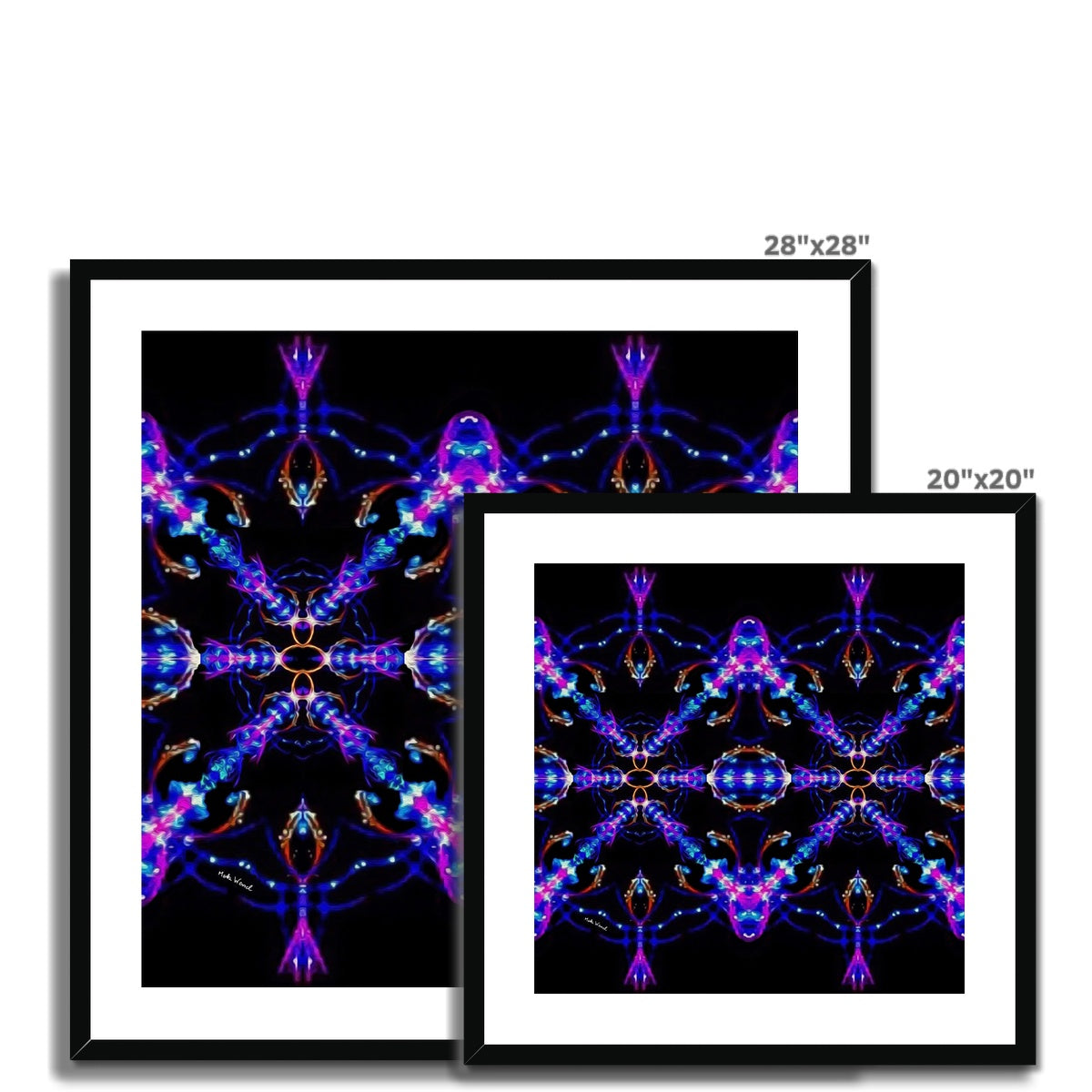 Synergy - Framed & Mounted Print - showing available sizes.