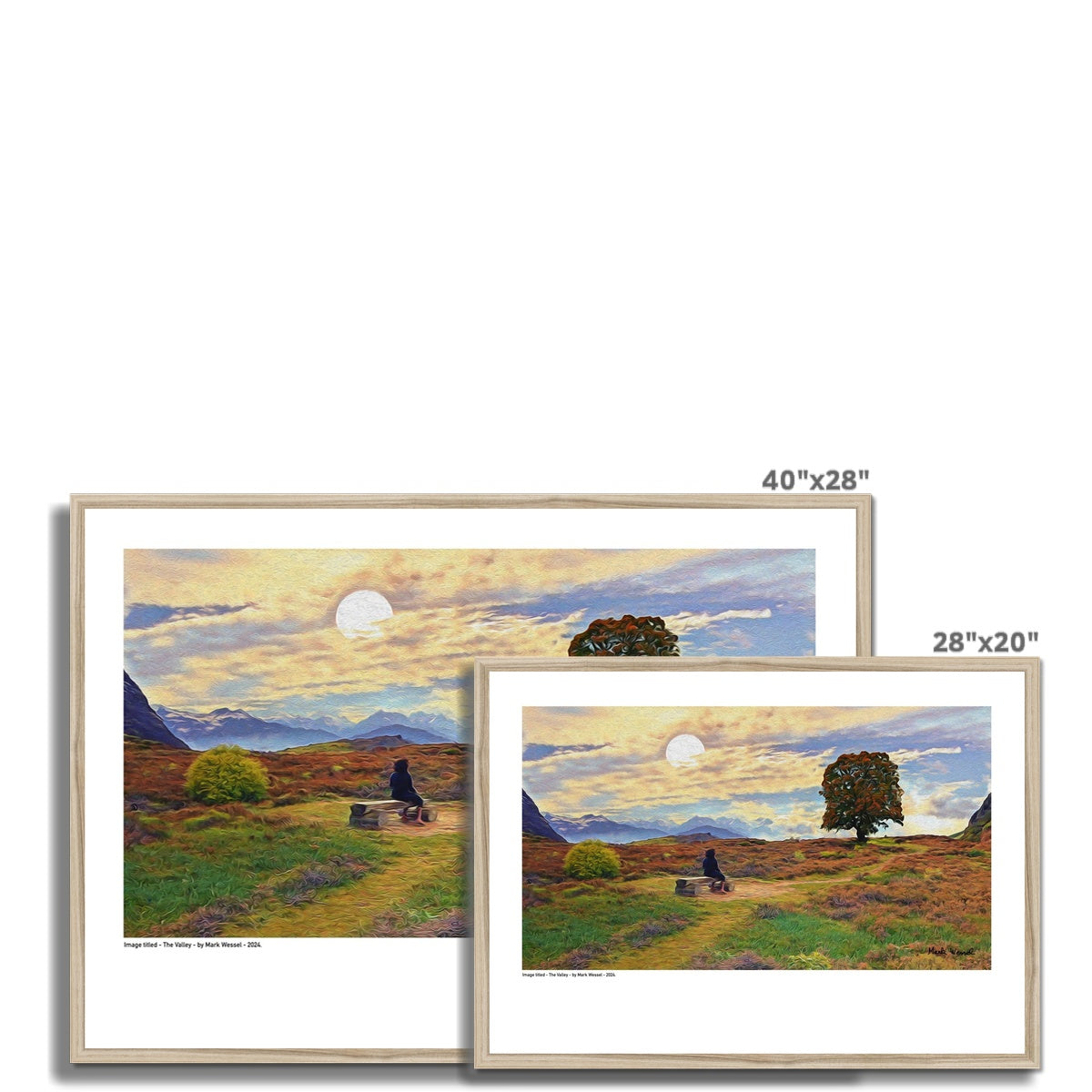 The Valley - Framed Print - showing available sizes.